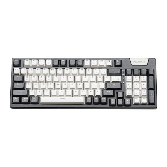 MONKA AE98 Tri-Mode Gasket Hotswappable RGB Mechanical Keyboard Black White