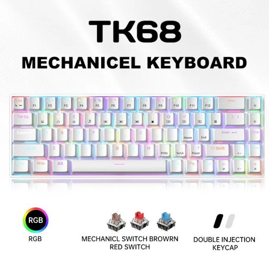 Zifriend T68 Hot-Swappable Mini RGB Mechanical Keyboard