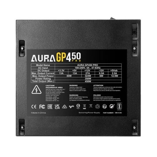 Gamdias AURA GP450 PRO 450W 80 Plus White Certified ATX Power Supply Black