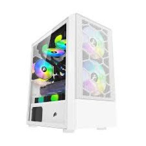 1st Player X4-M Mesh Mid Tower Micro-ATX Gaming White Desktop Casing