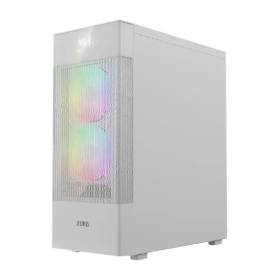 Gamdias AURA GC5 ELITE wh ARGB ATX Mid-Tower Gaming Casing With Digital Display