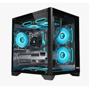 OVO F919-B Sea View 5 ARGB Infinity Fan Micro ATX Casing
