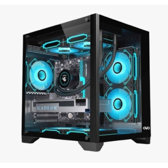OVO F919-B Sea View 5 ARGB Infinity Fan Micro ATX Casing