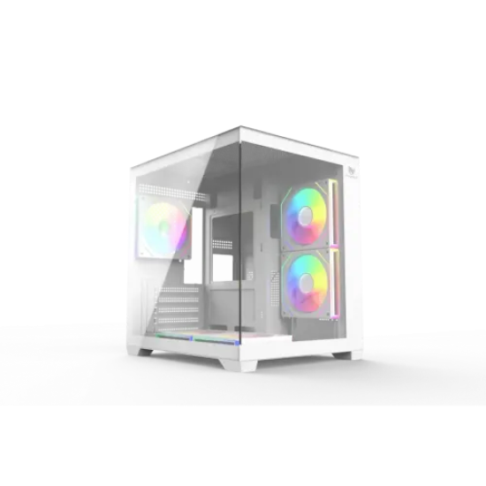 T-Wolf Mystery Box NV X5 Infinity White ARGB M-ATX Mid Tower Gaming Casing
