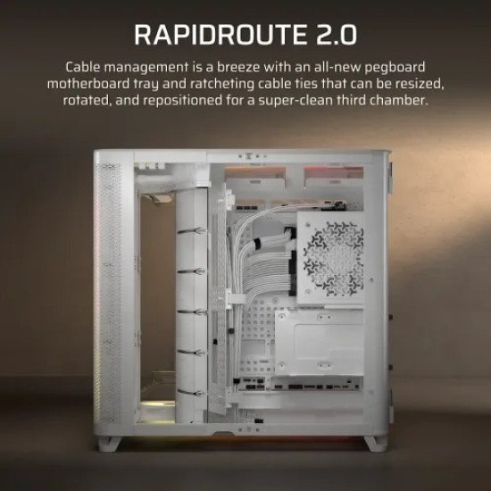 Corsair AIR 5400 RS-R ARGB Triple Chamber E-ATX Mid-Tower Casing White