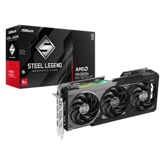 ASRock AMD Radeon RX 9070 XT Steel Legend 16GB GDDR6 Graphics Card