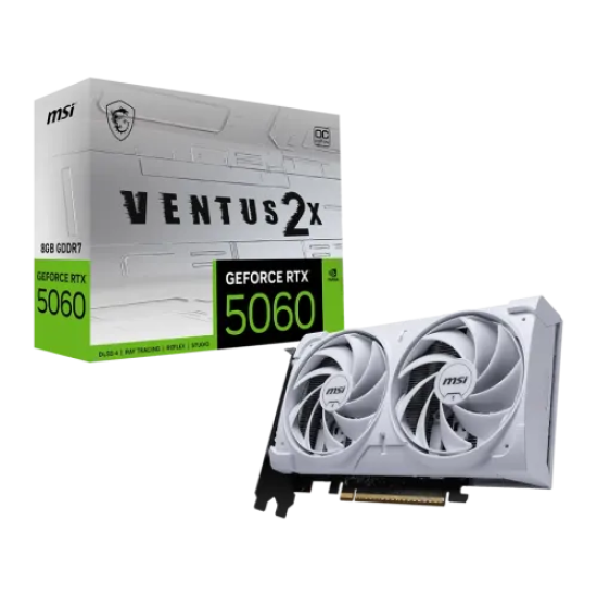 MSI GeForce RTX 5060 8G VENTUS 2X OC WHITE 8GB GDDR7 Graphics Card