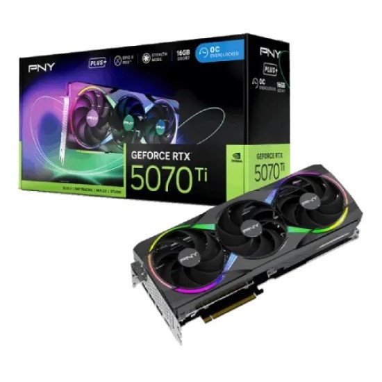 PNY GeForce RTX 5070 Ti OC Triple Fan 16GB GDDR7 Graphic Card