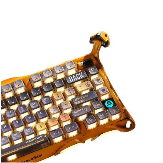 Gravastar Mercury K1 Pro Battle-Worn Yellow Mechanical Keyboard
