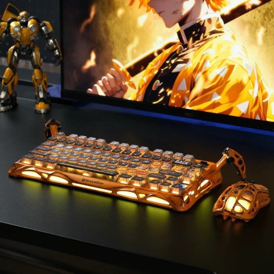 Gravastar Mercury K1 Pro Battle-Worn Yellow Mechanical Keyboard