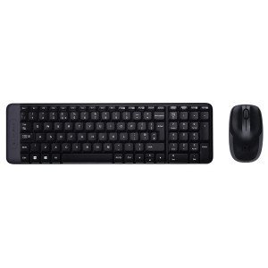 Logitech MK215 Wireless Keyboard with Mouse – Portable 2.4GHz USB Receiver, Black