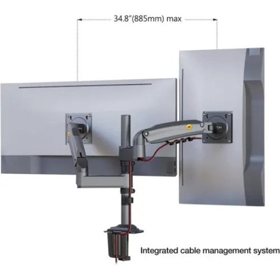 North Bayou H180 Dual Monitor Gas Spring Mount