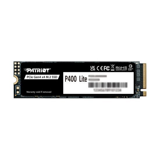 Patriot P400 Lite 500GB M.2 2280 NVMe PCIe Gen4x4 SSD with Black Graphene Heatspreader